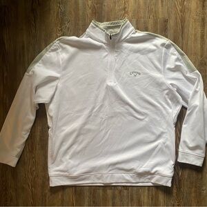 Callaway Men's White and Gray 1/4 Zip Golf Pullover